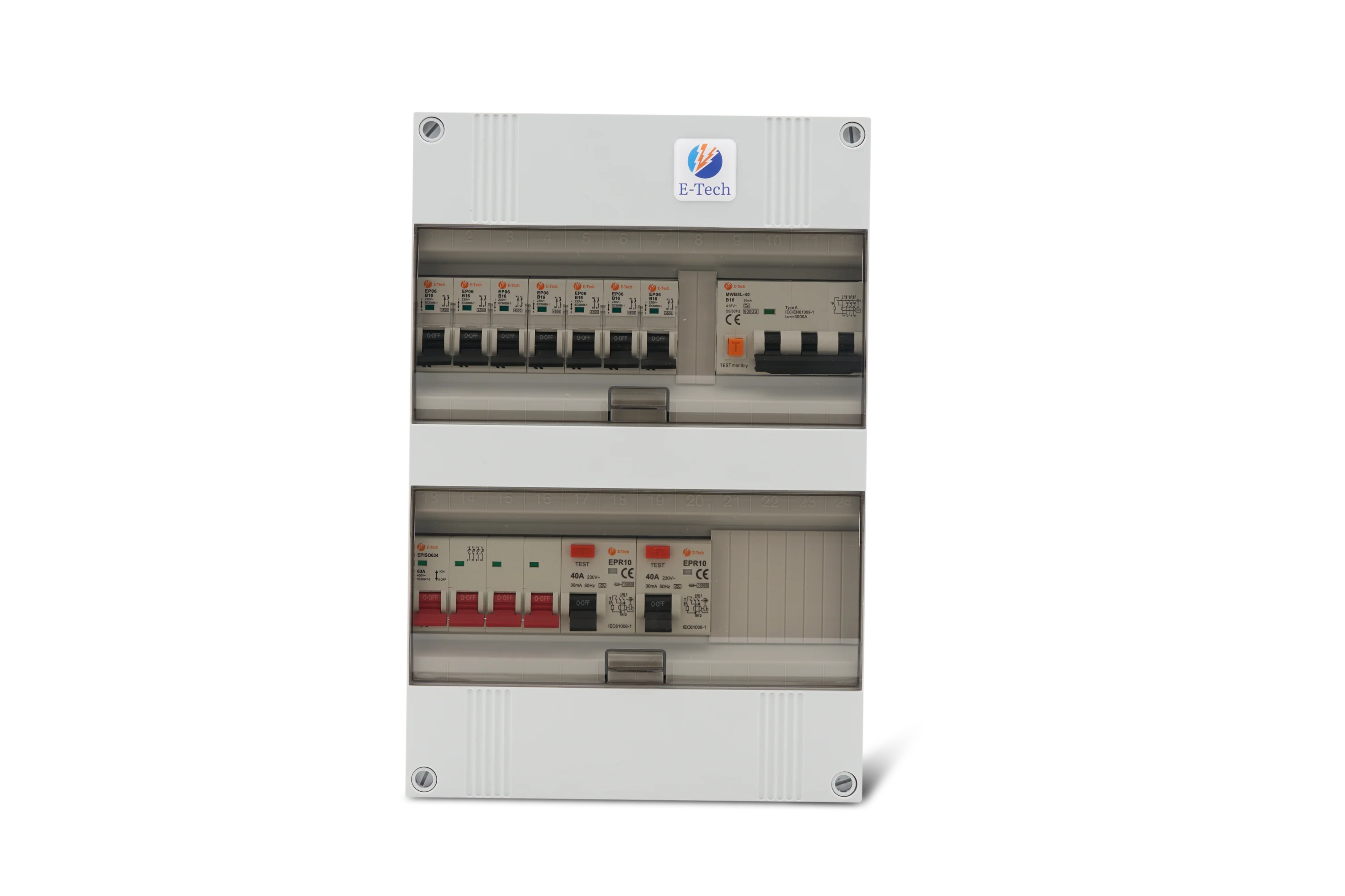 E-TECH 3 fase groepenkast met 3 fase aardlekautomaat - Image 4